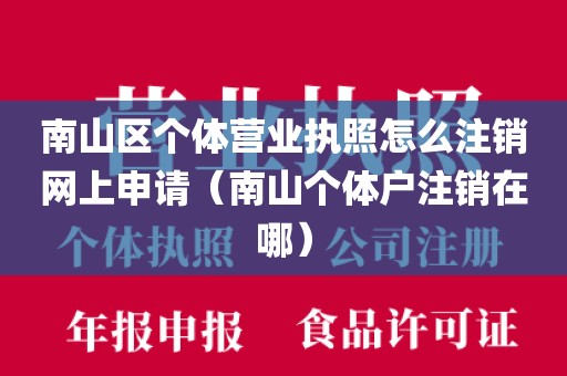 南山区个体营业执照怎么注销网上申请（南山个体户注销在哪）