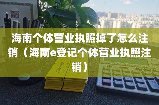海南个体营业执照掉了怎么注销（海南e登记个体营业执照注销）