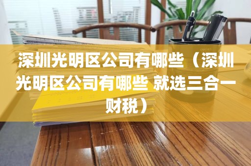 深圳光明区公司有哪些（深圳光明区公司有哪些 就选三合一财税）
