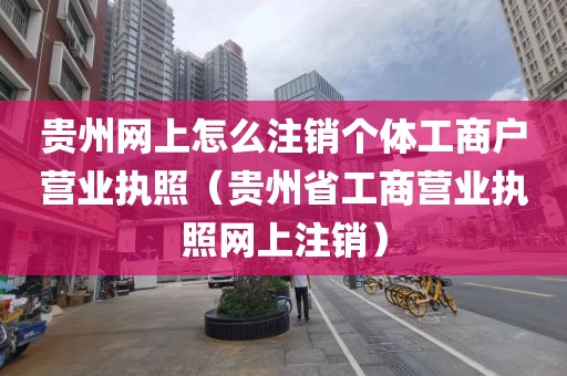 贵州网上怎么注销个体工商户营业执照(贵州省工商营业执照网上注销)