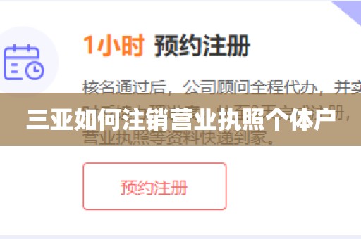 三亚如何注销营业执照个体户