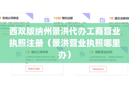 西双版纳州景洪代办工商营业执照注册(景洪营业执照哪里办)