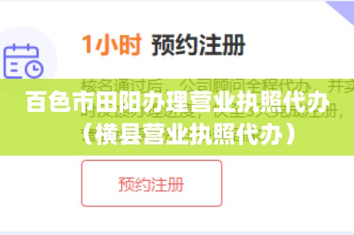 百色市田阳办理营业执照代办（横县营业执照代办）