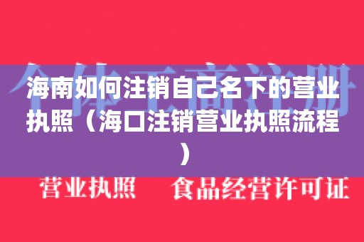 海南如何注销自己名下的营业执照(海口注销营业执照流程)
