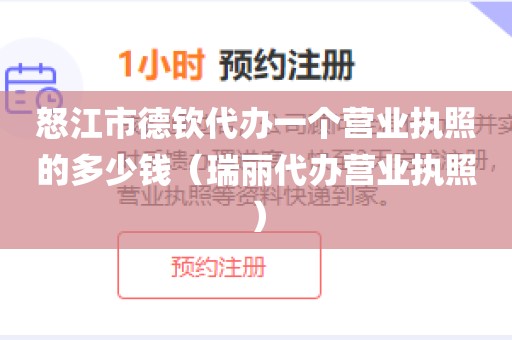 怒江市德钦代办一个营业执照的多少钱（瑞丽代办营业执照）