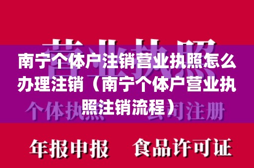 南宁个体户注销营业执照怎么办理注销（南宁个体户营业执照注销流程）