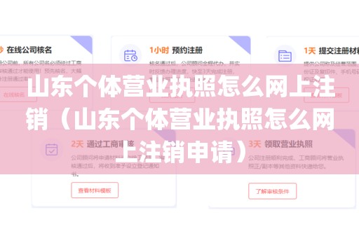 山东个体营业执照怎么网上注销（山东个体营业执照怎么网上注销申请）
