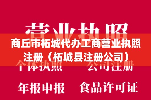商丘市柘城代办工商营业执照注册(柘城县注册公司)