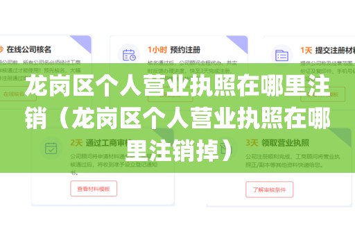 龙岗区个人营业执照在哪里注销（龙岗区个人营业执照在哪里注销掉）