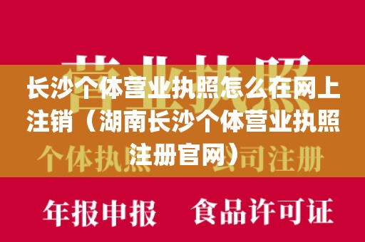 长沙个体营业执照怎么在网上注销（湖南长沙个体营业执照注册官网）
