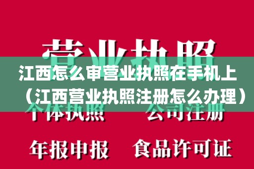 江西怎么审营业执照在手机上（江西营业执照注册怎么办理）