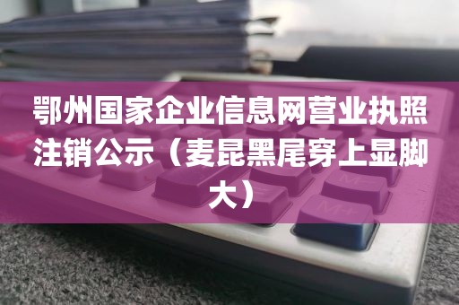 鄂州国家企业信息网营业执照注销公示(麦昆黑尾穿上显脚大)