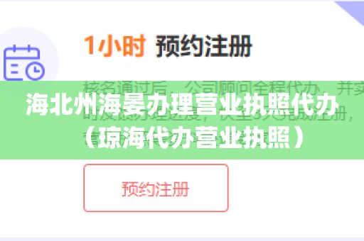 海北州海晏办理营业执照代办（琼海代办营业执照）