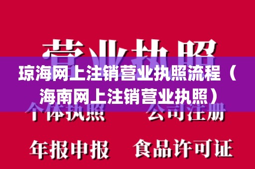 琼海网上注销营业执照流程(海南网上注销营业执照)