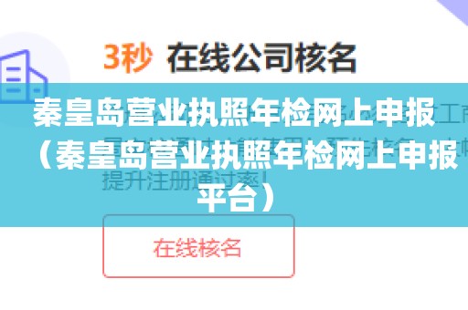 秦皇岛营业执照年检网上申报(秦皇岛营业执照年检网上申报平台)