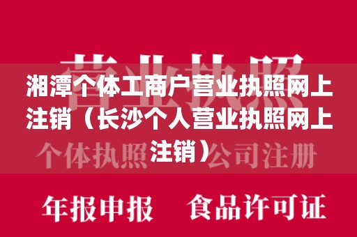 湘潭个体工商户营业执照网上注销（长沙个人营业执照网上注销）