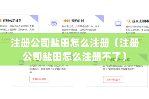 注册公司盐田怎么注册（注册公司盐田怎么注册不了）