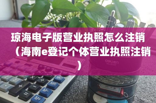 琼海电子版营业执照怎么注销（海南e登记个体营业执照注销）