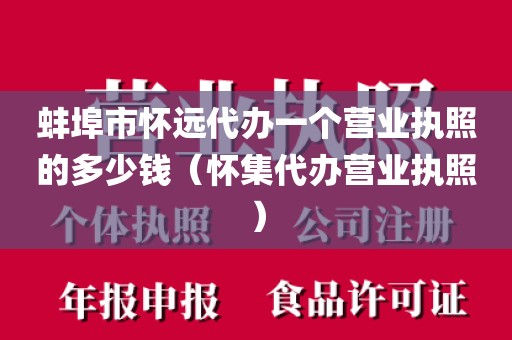 蚌埠市怀远代办一个营业执照的多少钱（怀集代办营业执照）
