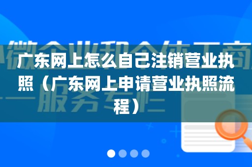 广东网上怎么自己注销营业执照（广东网上申请营业执照流程）