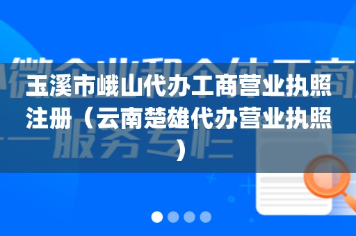 玉溪市峨山代办工商营业执照注册（云南楚雄代办营业执照）