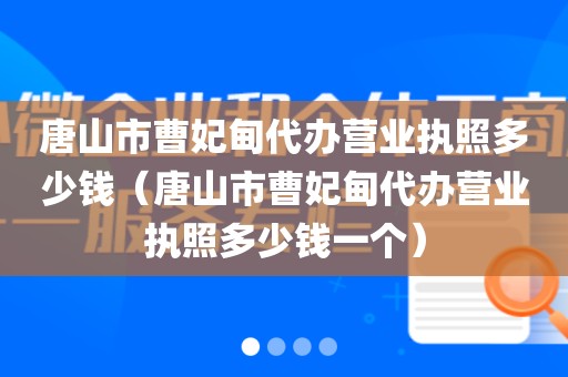 唐山市曹妃甸代办营业执照多少钱（唐山市曹妃甸代办营业执照多少钱一个）