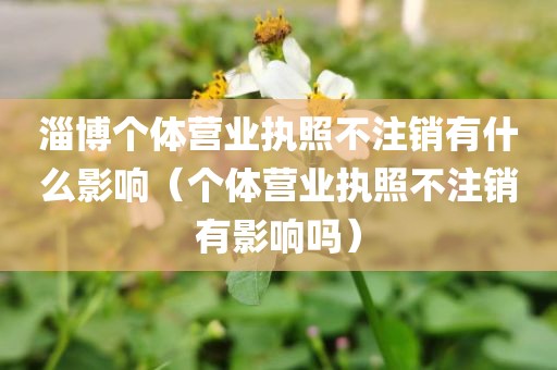 淄博个体营业执照不注销有什么影响（个体营业执照不注销有影响吗）