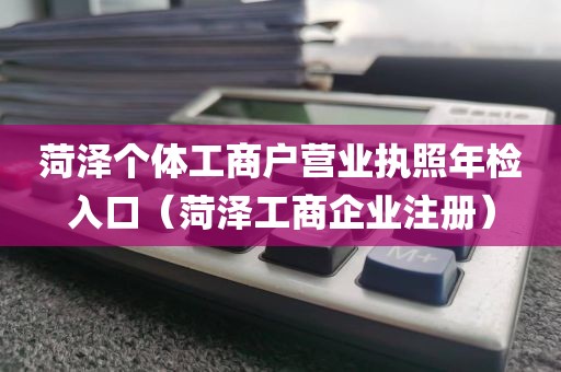 菏泽个体工商户营业执照年检入口（菏泽工商企业注册）