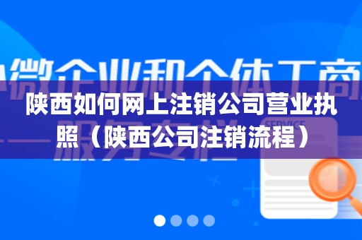 陕西如何网上注销公司营业执照（陕西公司注销流程）