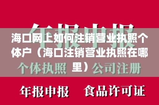 海口网上如何注销营业执照个体户（海口注销营业执照在哪里）
