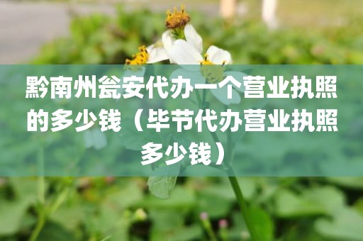 黔南州瓮安代办一个营业执照的多少钱（毕节代办营业执照多少钱）