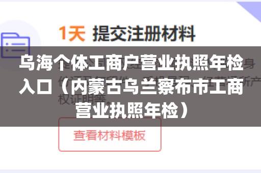 乌海个体工商户营业执照年检入口(内蒙古乌兰察布市工商营业执照年检)