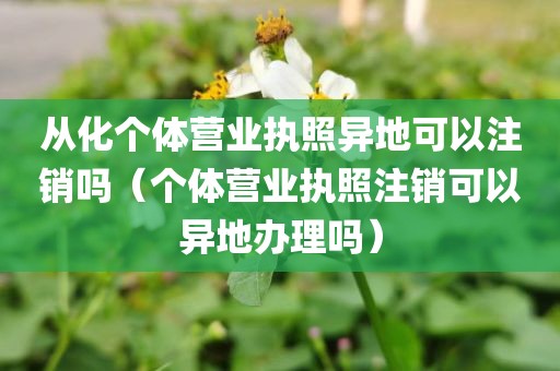 从化个体营业执照异地可以注销吗（个体营业执照注销可以异地办理吗）
