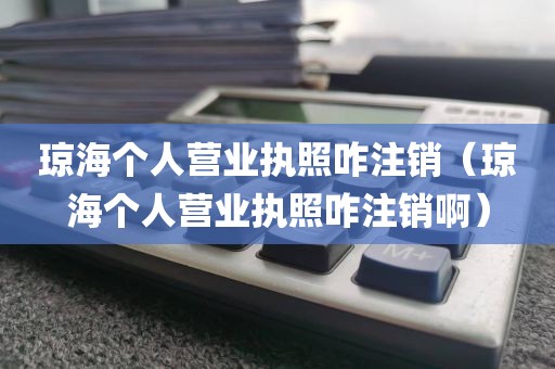 琼海个人营业执照咋注销（琼海个人营业执照咋注销啊）