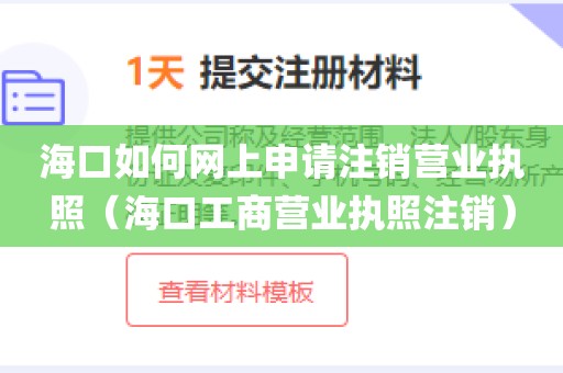 海口如何网上申请注销营业执照（海口工商营业执照注销）