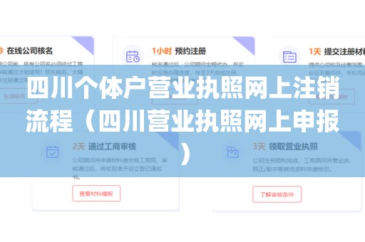 四川个体户营业执照网上注销流程（四川营业执照网上申报）