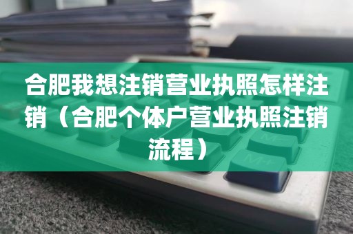 合肥我想注销营业执照怎样注销（合肥个体户营业执照注销流程）