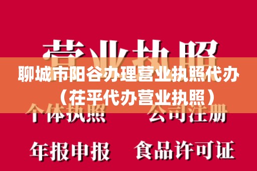 聊城市阳谷办理营业执照代办（茌平代办营业执照）