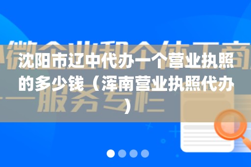 沈阳市辽中代办一个营业执照的多少钱（浑南营业执照代办）