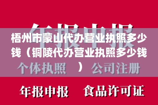 梧州市蒙山代办营业执照多少钱（铜陵代办营业执照多少钱）