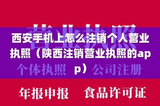 西安手机上怎么注销个人营业执照（陕西注销营业执照的app）