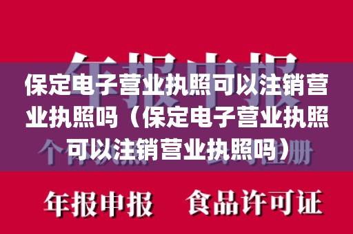 保定电子营业执照可以注销营业执照吗（保定电子营业执照可以注销营业执照吗）