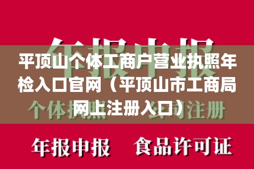 平顶山个体工商户营业执照年检入口官网（平顶山市工商局网上注册入口）