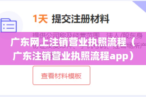 广东网上注销营业执照流程(广东注销营业执照流程app)