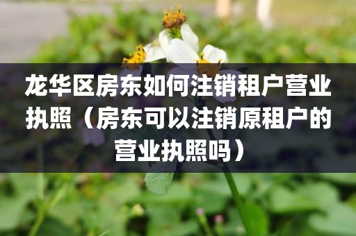 龙华区房东如何注销租户营业执照（房东可以注销原租户的营业执照吗）