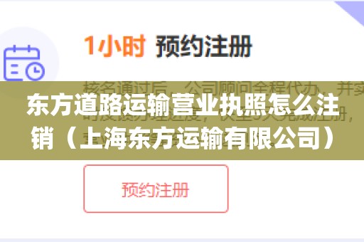 东方道路运输营业执照怎么注销（上海东方运输有限公司）
