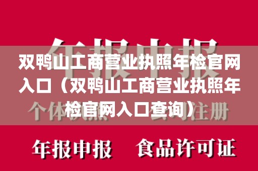 双鸭山工商营业执照年检官网入口(双鸭山工商营业执照年检官网入口查询)