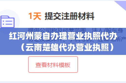 红河州蒙自办理营业执照代办（云南楚雄代办营业执照）