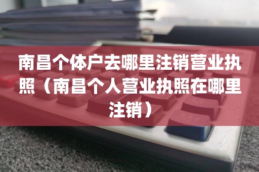 南昌个体户去哪里注销营业执照（南昌个人营业执照在哪里注销）