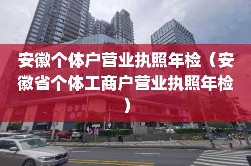 安徽个体户营业执照年检（安徽省个体工商户营业执照年检）